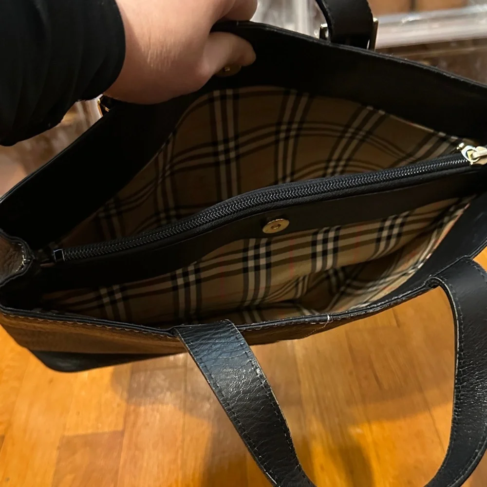 Burberry Black Leather Satchel - Picture 7 of 16
